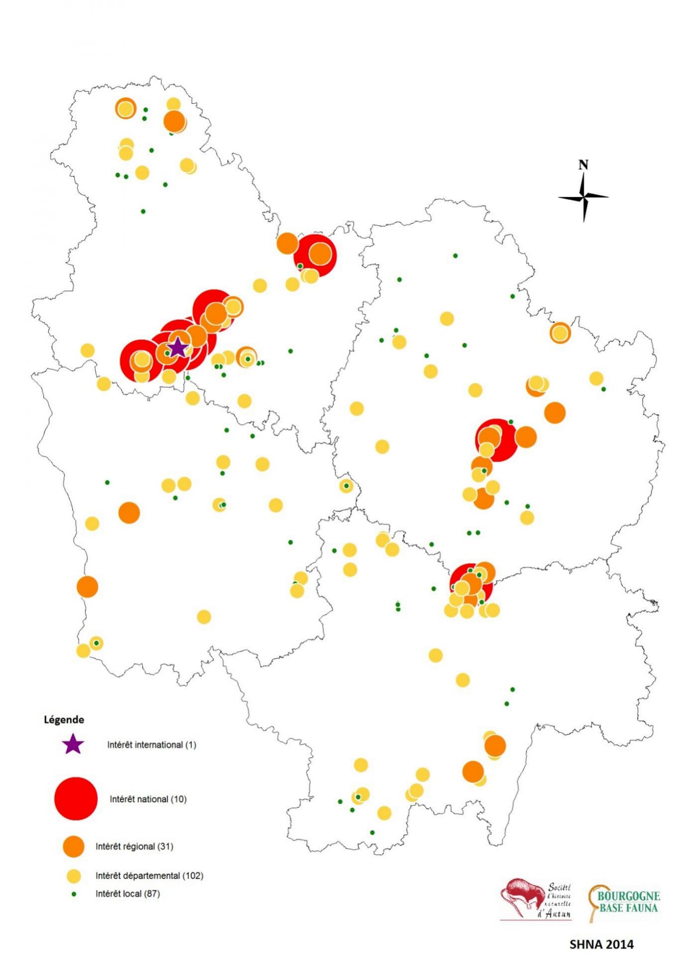 Hiérarchisation des sites d'hibernation connus en Bourgogne au 30/11/2014